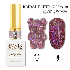 LAVIS Set 24 (G03-ver2) - Gel Polish 0.5 oz - Bridal Party Glitter Collection by LAVIS NAILS sold by DTK Nail Supply