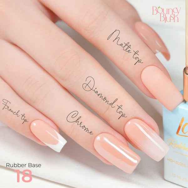 LDS Rubber Base Gel - RB-18 - GEL POLISH 0.5 OZ - Bouncy Blush Collection by LDS sold by DTK Nail Supply
