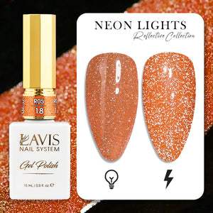 LAVIS Reflective R05 - 18 - Gel Polish 0.5 oz - Neon Lights Reflective Collection by LAVIS NAILS sold by DTK Nail Supply