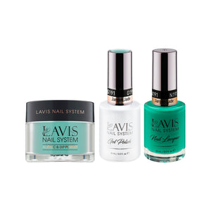 LAVIS 3 in 1 - 191 Jargon Jade - Acrylic & Dip Powder, Gel & Lacquer by LAVIS NAILS sold by DTK Nail Supply