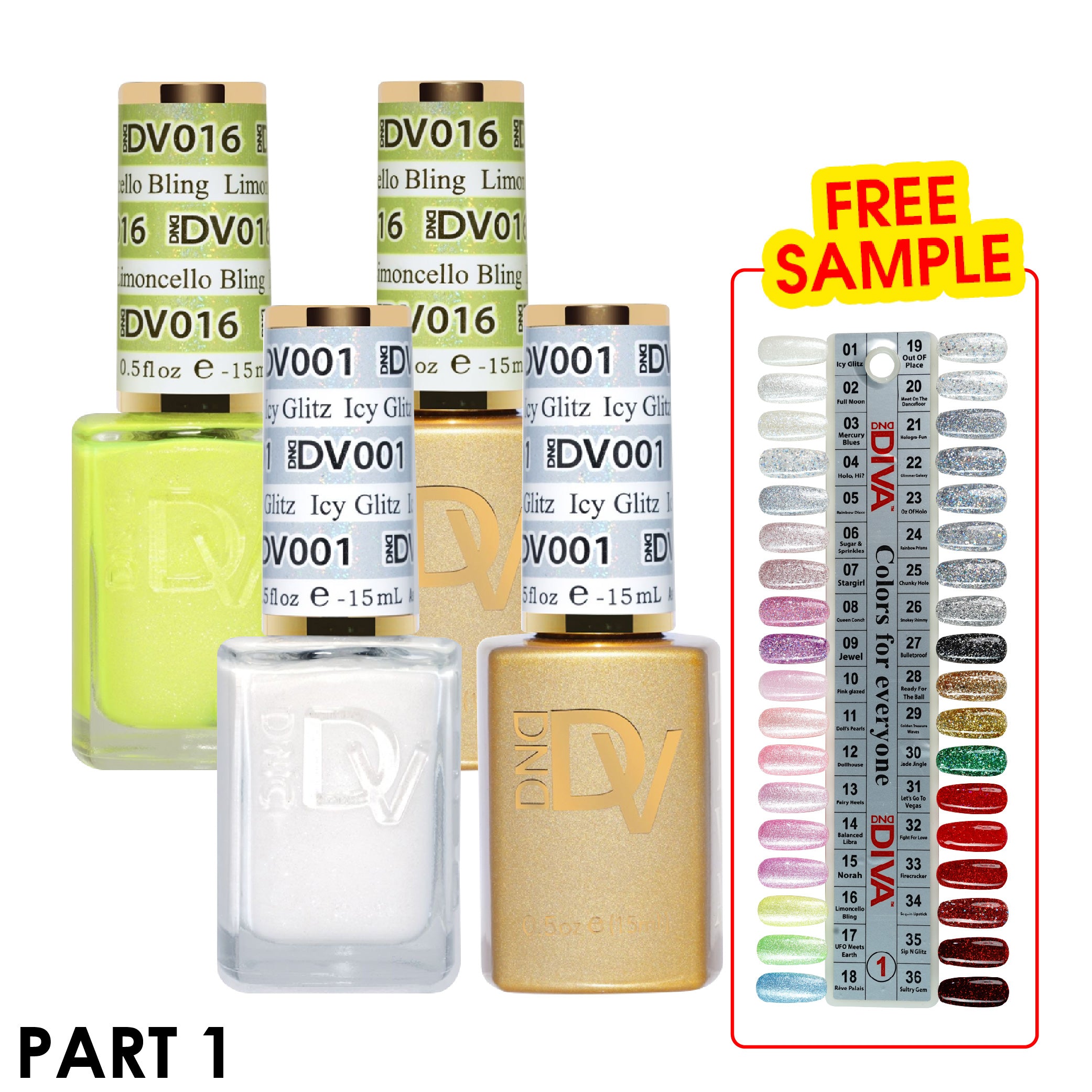 DND DV Part 1 - Set 36 Colors DND Diva Gel Polish & Matching Nail Lacquer Duo Set