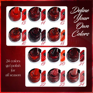 LAVIS C02 - Set 24 Colors - Gel Polish 0.5 oz - Scarlet Bloom Collection by LAVIS NAILS sold by DTK Nail Supply