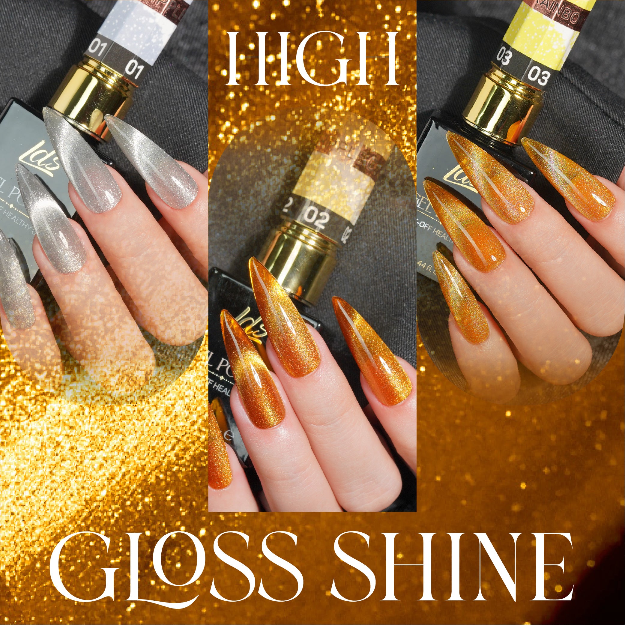 LDS Ripple Cat Eye - Set 3 - Gel Polish 0.5 oz - Ripple Cat Eye Collection by LAVIS NAILS sold by DTK Nail Supply