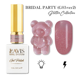LAVIS 01 (G03-ver2) - Gel Polish 0.5 oz - Bridal Party Glitter Collection by LAVIS NAILS sold by DTK Nail Supply