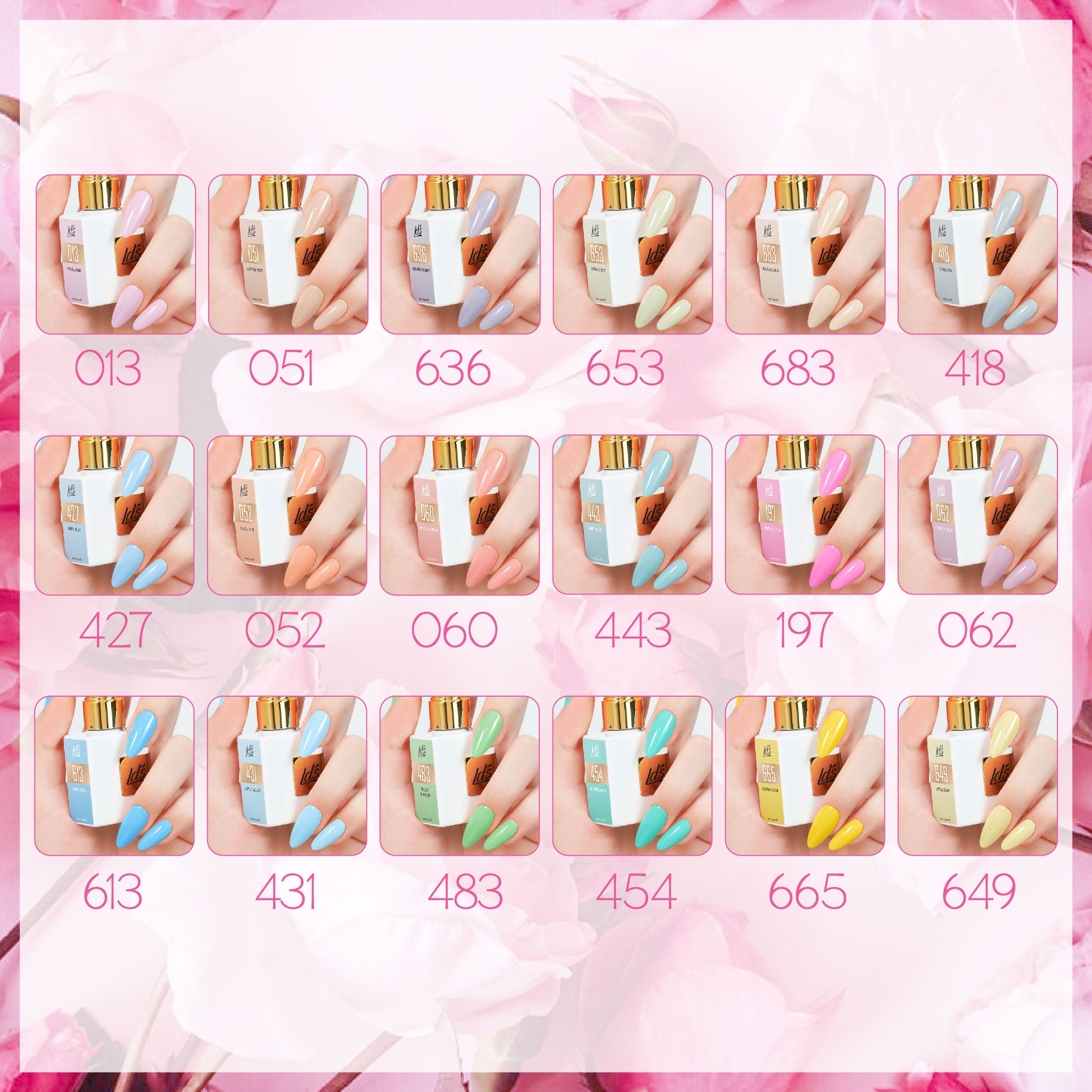 LDS Set of 36 Gel Polish (0.5oz) - Spring 1 - Petal Playground Collection