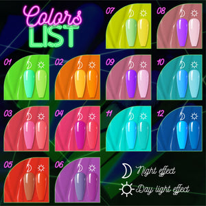 LDS Glow In The Dark - 12 Colors GW01-12 by LDS sold by DTK Nail Supply