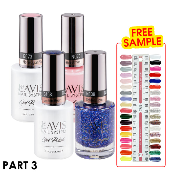 Lavis Gel Polish & Matching Nail Lacquer Duo Part 3: 073-108 (36 Colors)