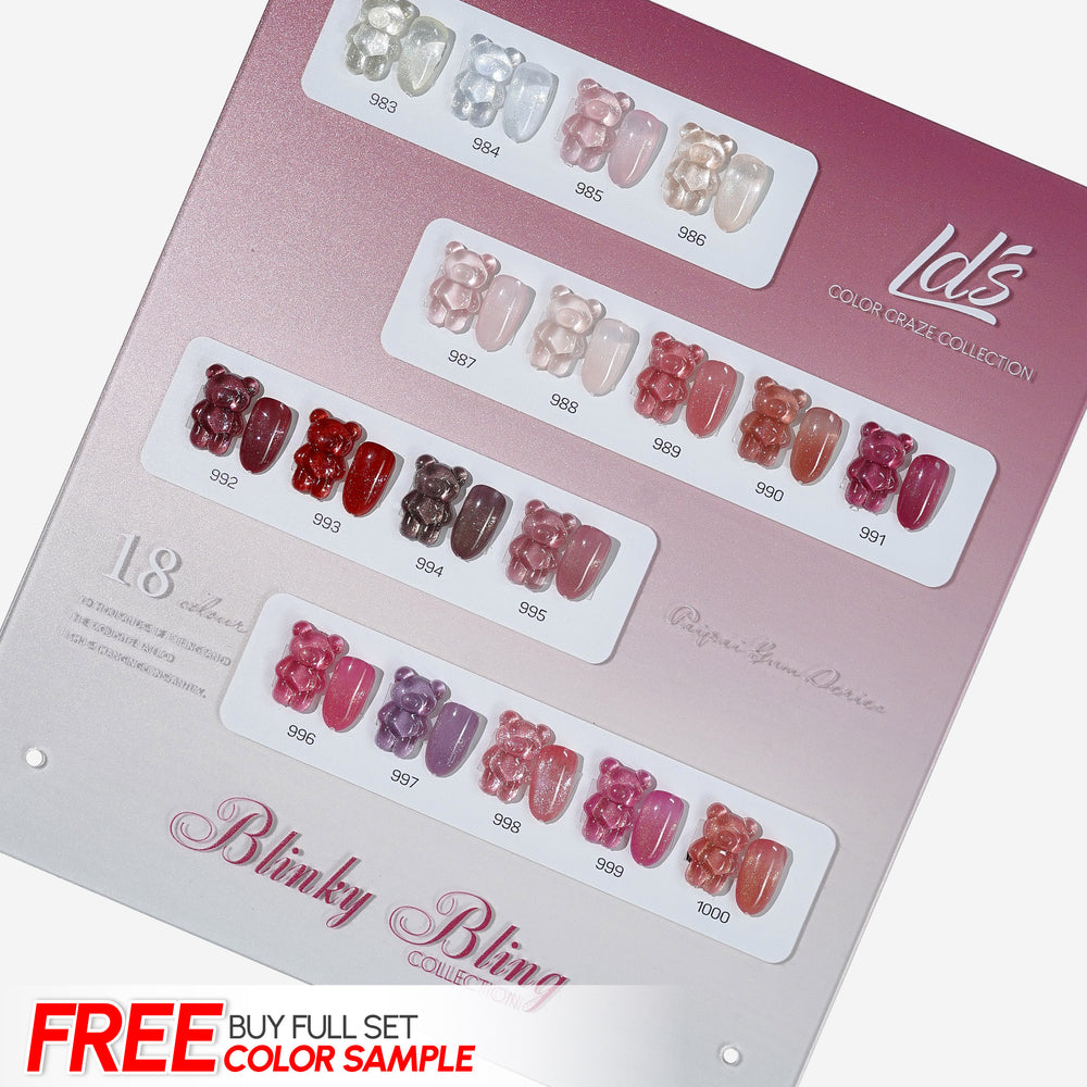 LDS Color Craze Gel Nail Polish - Set 18 Colors - Blinky Bling Collection