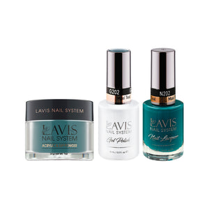 LAVIS 3 in 1 - 202 Maxi Teal - Acrylic & Dip Powder, Gel & Lacquer by LAVIS NAILS sold by DTK Nail Supply