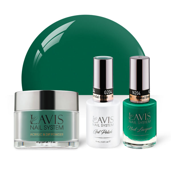 LAVIS 3 in 1 - 204 Kendal Green - Acrylic & Dip Powder, Gel & Lacquer by LAVIS NAILS sold by DTK Nail Supply