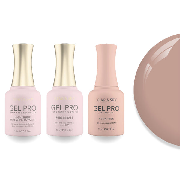 Kiara Sky Gel Pro Polish - HEMA-Free Rubber Base - High-Shine Non-Wipe Top Coat - 021 Timeless