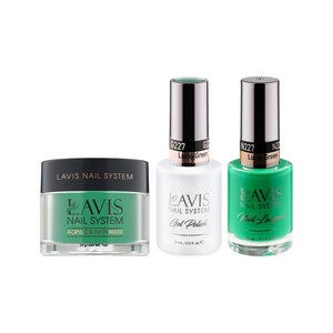 LAVIS 3 in 1 - 227 Lucky Green - Acrylic & Dip Powder, Gel & Lacquer by LAVIS NAILS sold by DTK Nail Supply