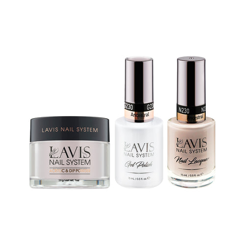 LAVIS 3 in 1 - 230 Ancestral - Acrylic & Dip Powder, Gel & Lacquer by LAVIS NAILS sold by DTK Nail Supply