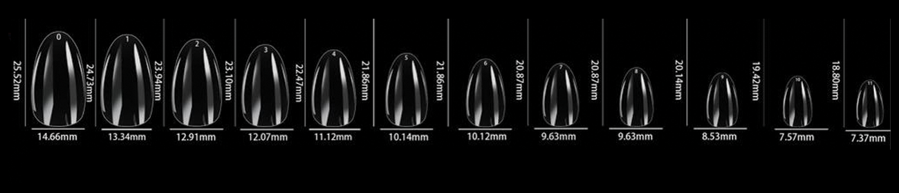 LDS - 01 Almond Short Clear Nail Tips (Full Cover) (Box of 600PCS)