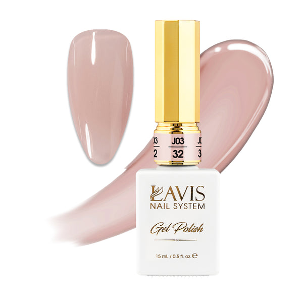 Jelly Gel Polish Colors - Lavis J03-32 - Bare With Me Collection by LAVIS NAILS sold by DTK Nail Supply