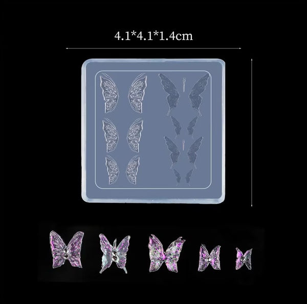 3D Nail Charm Mold 18 - Half wing Butterfly