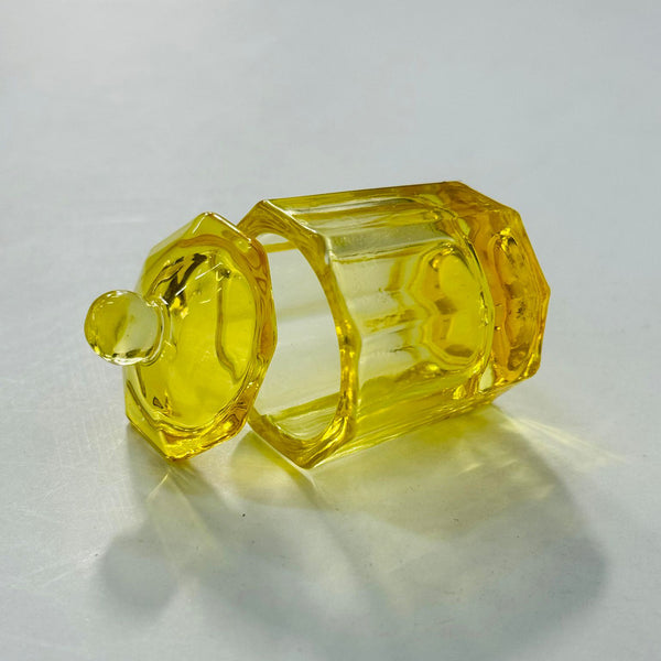 Octagan Crystal Dappen Dish with Lid - Yellow (PCS) by Other sold by DTK Nail Supply
