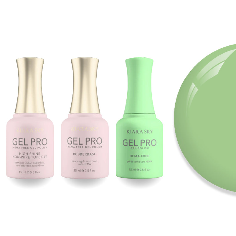 Kiara Sky Gel Pro Polish - HEMA-Free Rubber Base - High-Shine Non-Wipe Top Coat - 043 Aloe There