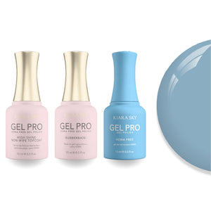 Kiara Sky Gel Pro Polish - HEMA-Free Rubber Base - High-Shine Non-Wipe Top Coat - 049 Shade A Tear