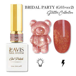 LAVIS 04 (G03-ver2) - Gel Polish 0.5 oz - Bridal Party Glitter Collection by LAVIS NAILS sold by DTK Nail Supply