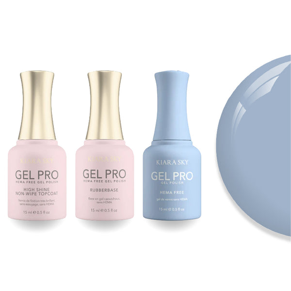 Kiara Sky Gel Pro Polish - HEMA-Free Rubber Base - High-Shine Non-Wipe Top Coat - 050 Cool Tones