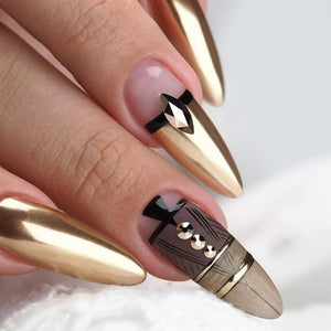 6 Grids of Mixed Nail Art - Chrome & Foil - 1909-38 - #1 - Metal