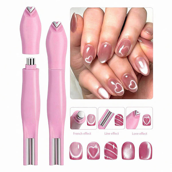 3 in 1 Heart Cat Eye Magnet For Nails