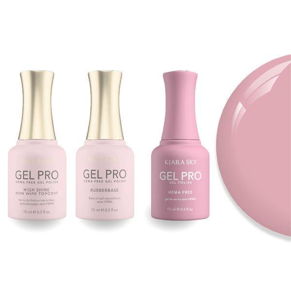Kiara Sky Gel Pro Polish - HEMA-Free Rubber Base - High-Shine Non-Wipe Top Coat - 008 Peony Veil