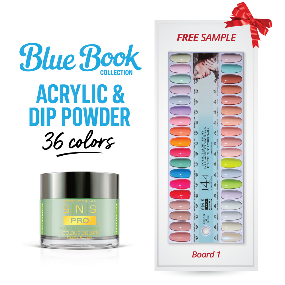 SNS Pro Dipping & Acrylic Powder - Set 36 Colors - Board 1 (001 - 036) - Tiffany Blue Collection