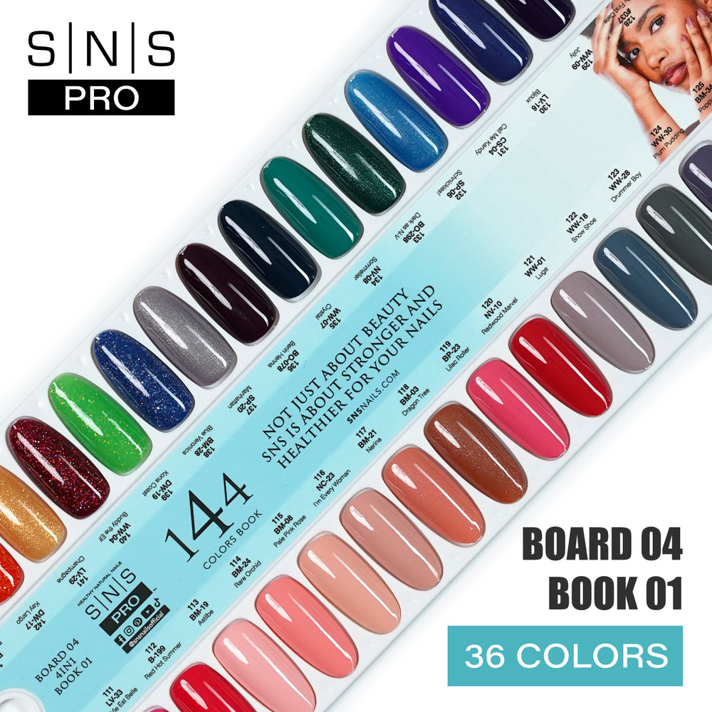 SNS Pro Dipping & Acrylic Powder - Set 36 Colors - Board 4 (109-144) - Tiffany Blue Collection