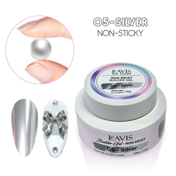 LAVIS Builder Gel Jar Non Sticky - 05 Silver 30g