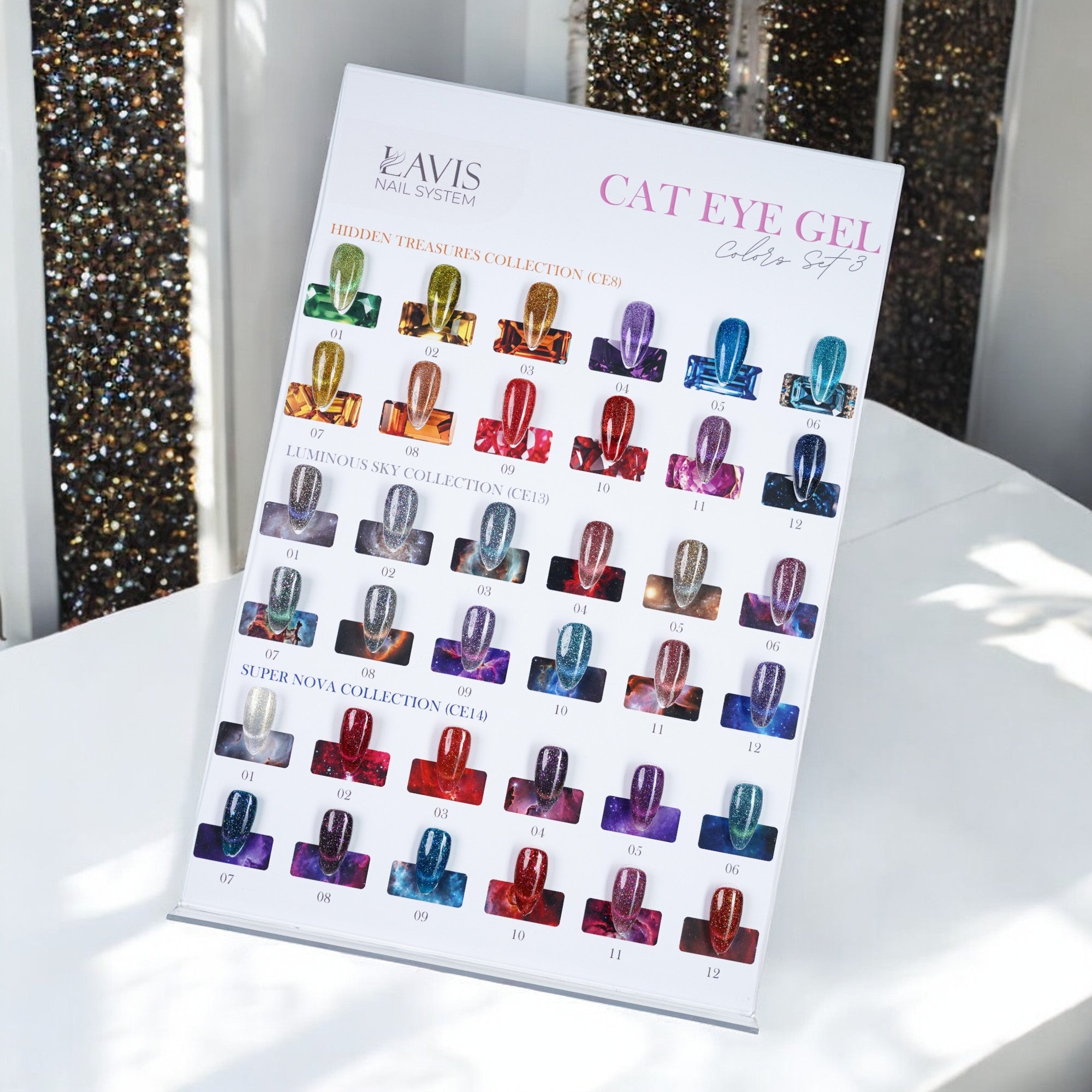 (Sample) LAVIS Cat Eyes Set 3 - (CE8, CE13, CE14) - Gel Polish 0.5 oz