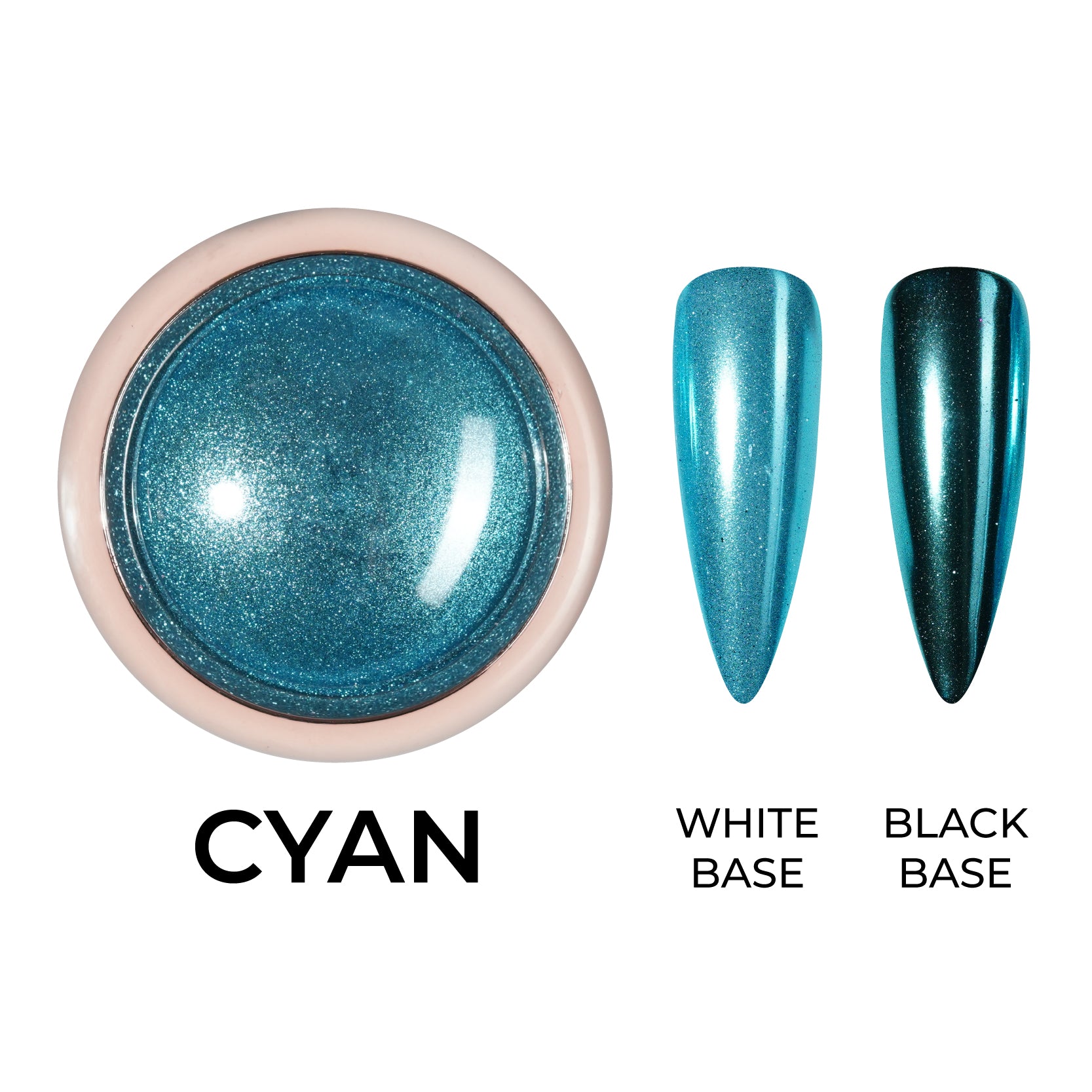 Classic Chrome Nail Powder - Cyan