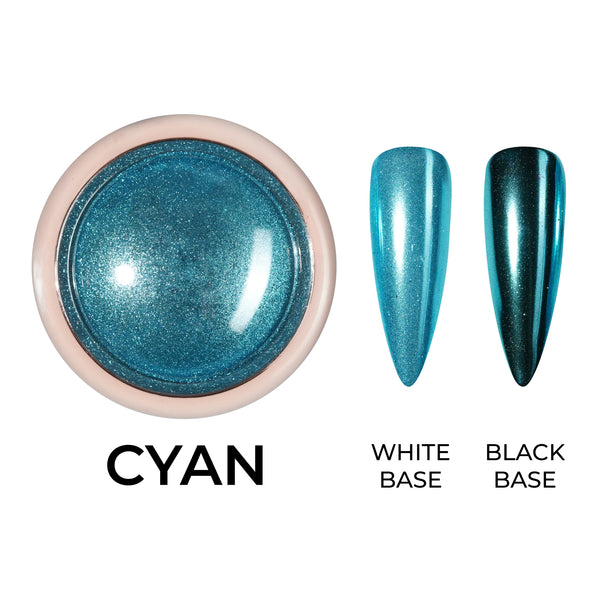 Classic Chrome Nail Powder - Cyan