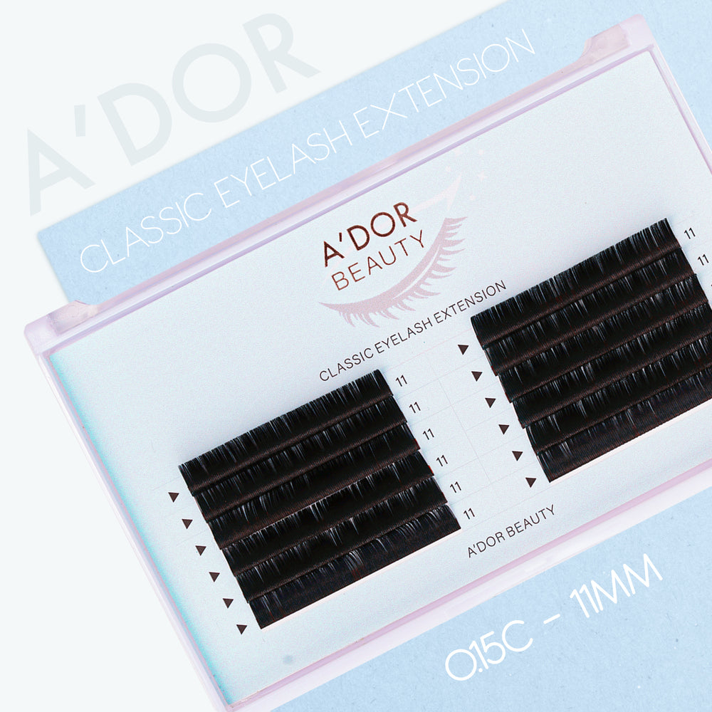 A’dor Beauty Classic Eyelash Extension 0.15C - 11MM by Beauty sold by DTK Nail Supply