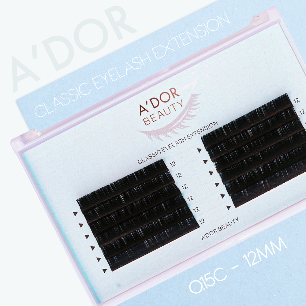 A’dor Beauty Classic Eyelash Extension 0.15C - 12MM by Beauty sold by DTK Nail Supply