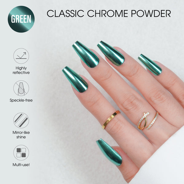 Classic Chrome Nail Powder - Green