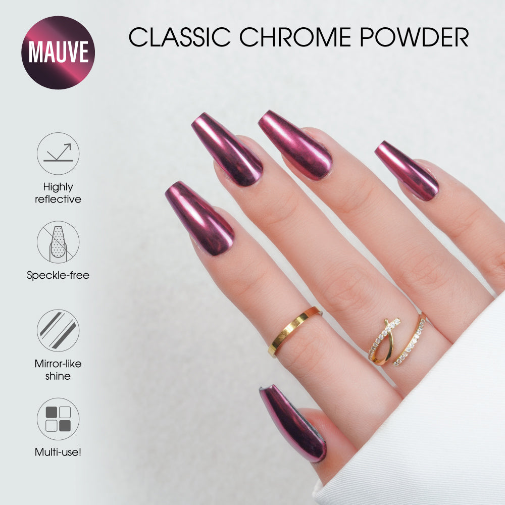 Classic Chrome Nail Powder - Mauve