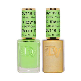 DND DV 119 Voo-DEW Green - DND Diva Gel Polish & Matching Nail Lacquer Duo Set