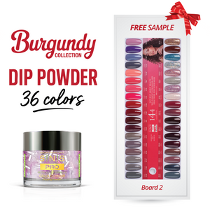 SNS Pro Dipping Powder - Set 36 Colors - Board 2 Burgundy (037 - 072)