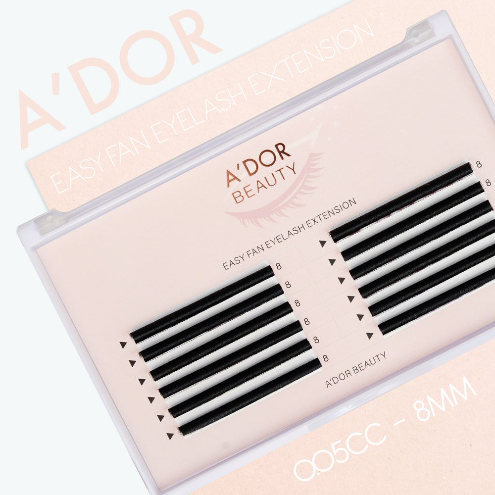 A’dor Beauty Easy Fan Eyelash Extension 00.5CC - 8MM by Beauty sold by DTK Nail Supply
