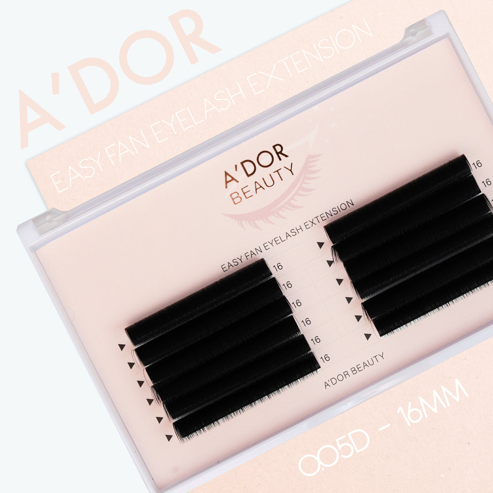 A’dor Beauty Easy Fan Eyelash Extension 00.5D - 16MM by Beauty sold by DTK Nail Supply