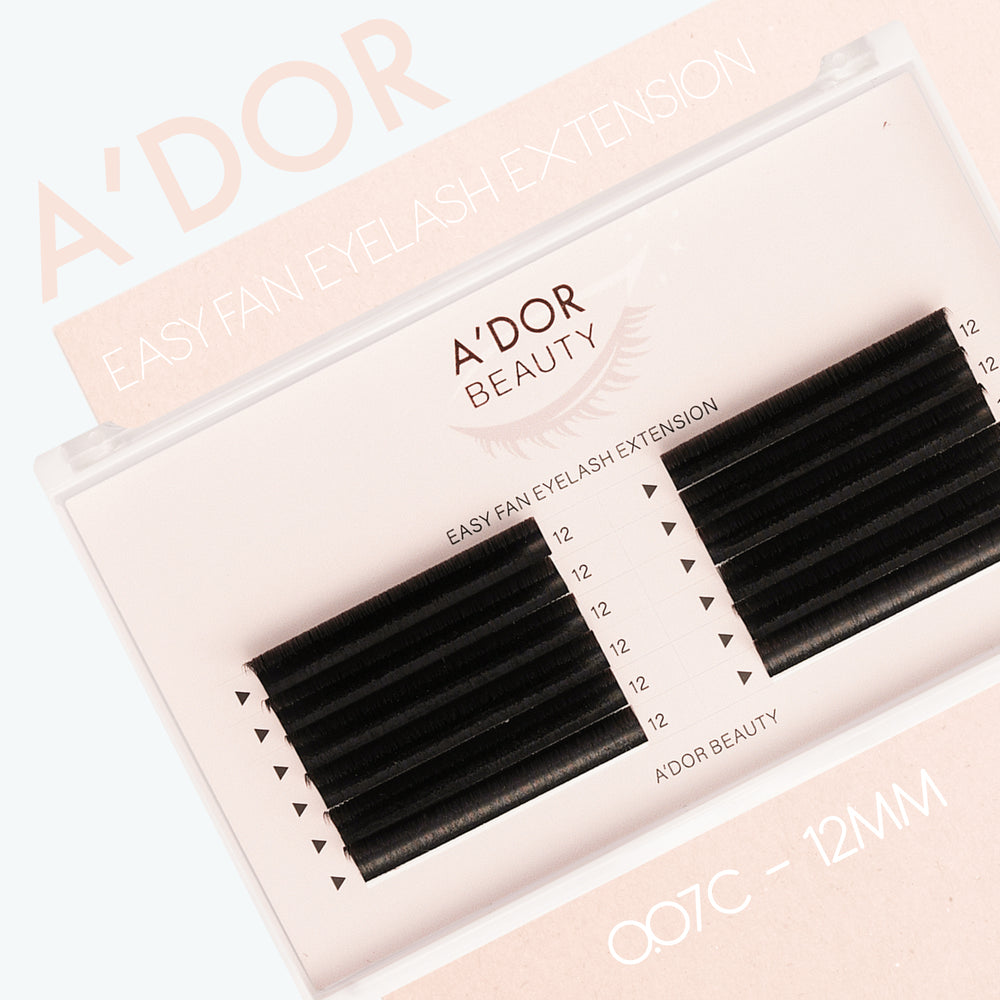 A’dor Beauty Easy Fan Eyelash Extension 0.07C - 12MM by Beauty sold by DTK Nail Supply