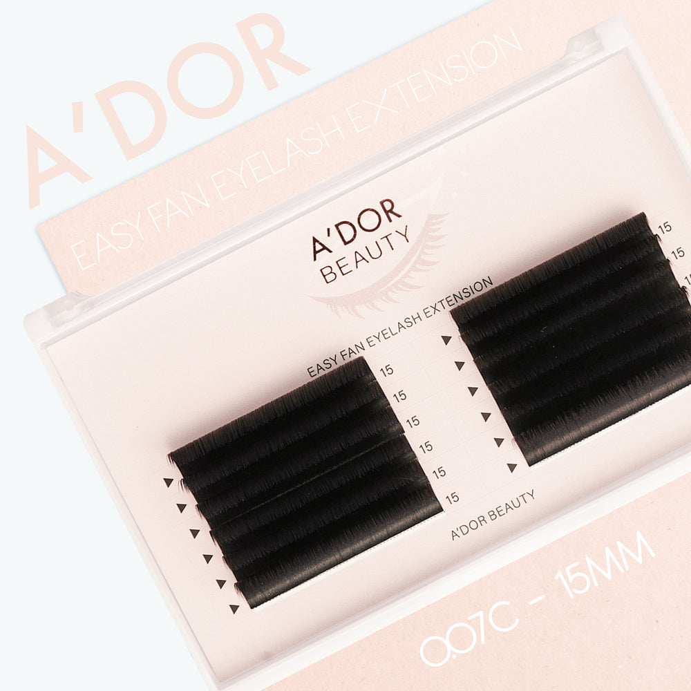 A’dor Beauty Easy Fan Eyelash Extension 0.07C - 15MM by Beauty sold by DTK Nail Supply