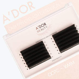 A’dor Beauty Easy Fan Eyelash Extension 0.07C - 16MM by Beauty sold by DTK Nail Supply