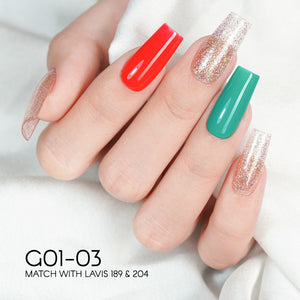 LAVIS Glitter G01 - 03 - Gel Polish 0.5 oz - Galaxy Collection by LAVIS NAILS sold by DTK Nail Supply