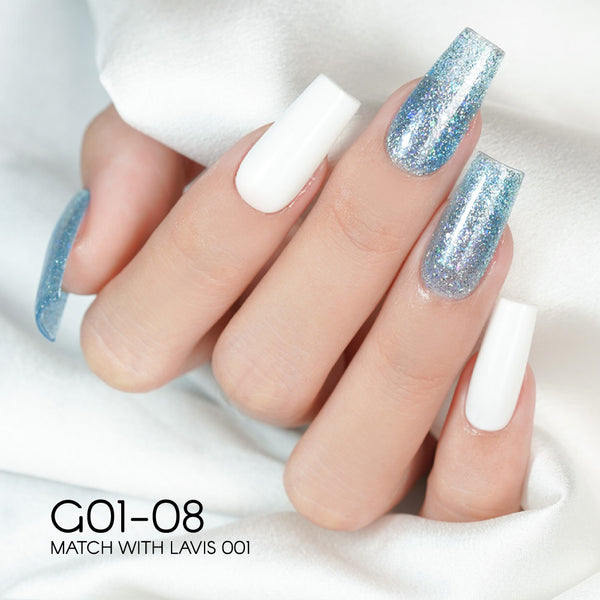LAVIS Glitter G01 - 08 - Gel Polish 0.5 oz - Galaxy Collection by LAVIS NAILS sold by DTK Nail Supply