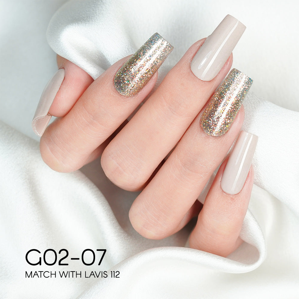 LAVIS Glitter G02 - 07 - Gel Polish 0.5 oz - Pillow Talk Collection by LAVIS NAILS sold by DTK Nail Supply