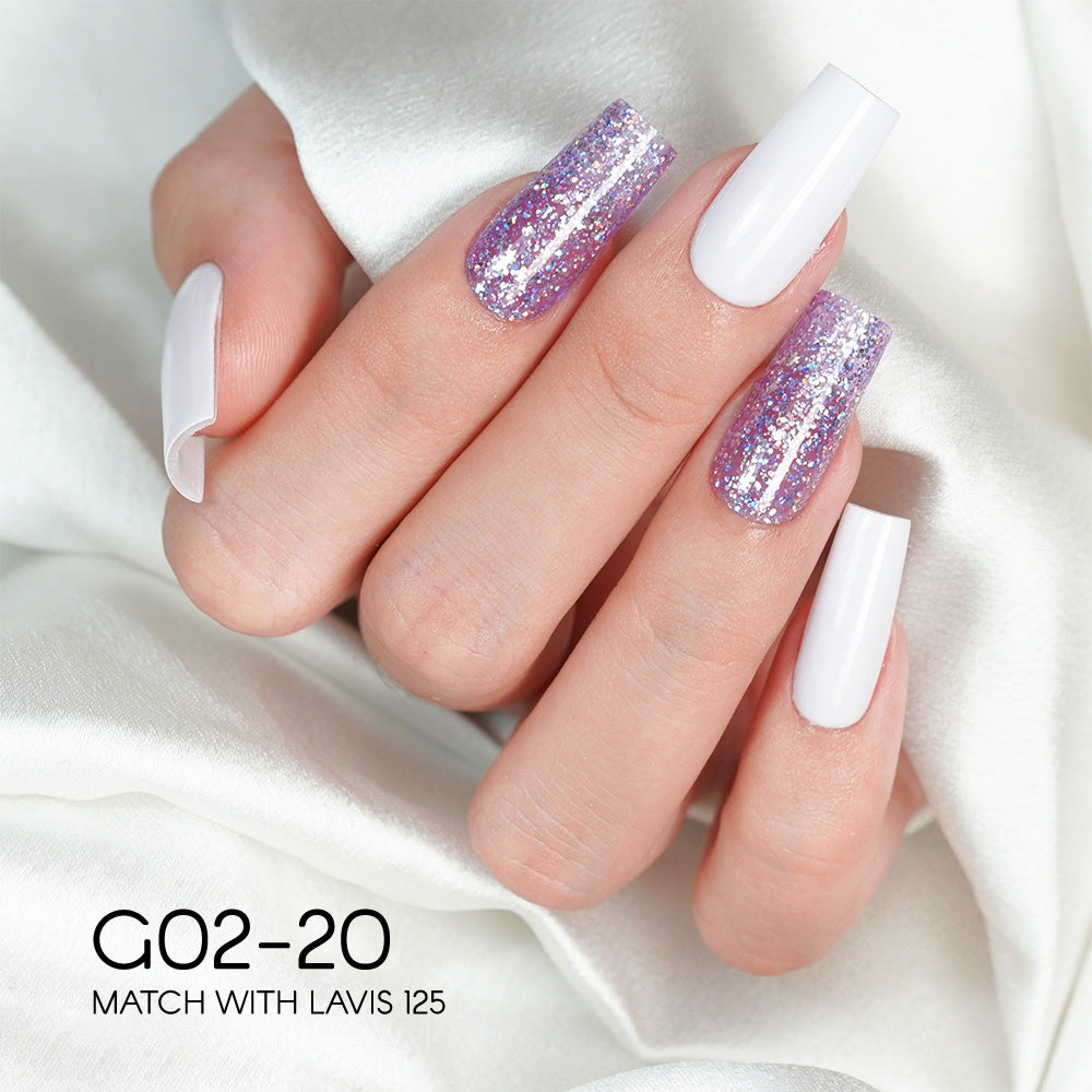 LAVIS Glitter G02 - 20 - Gel Polish 0.5 oz - Pillow Talk Collection by LAVIS NAILS sold by DTK Nail Supply