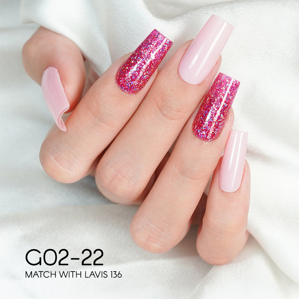 LAVIS Glitter G02 - 22 - Gel Polish 0.5 oz - Pillow Talk Collection by LAVIS NAILS sold by DTK Nail Supply